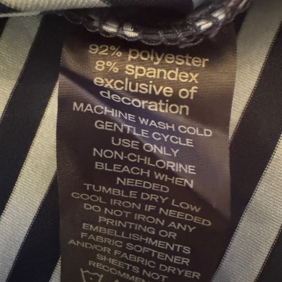 Nautica Boys Polo Golf Shirt Size 8 Blue Striped Performance - Picture 4 of 6